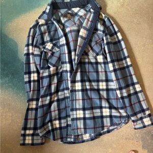 Plaid Blue and White Men's Shirt